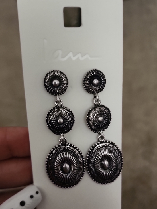 I AM. Jewelry - I Am Silver-Tone Triple Disc Drop Earrings